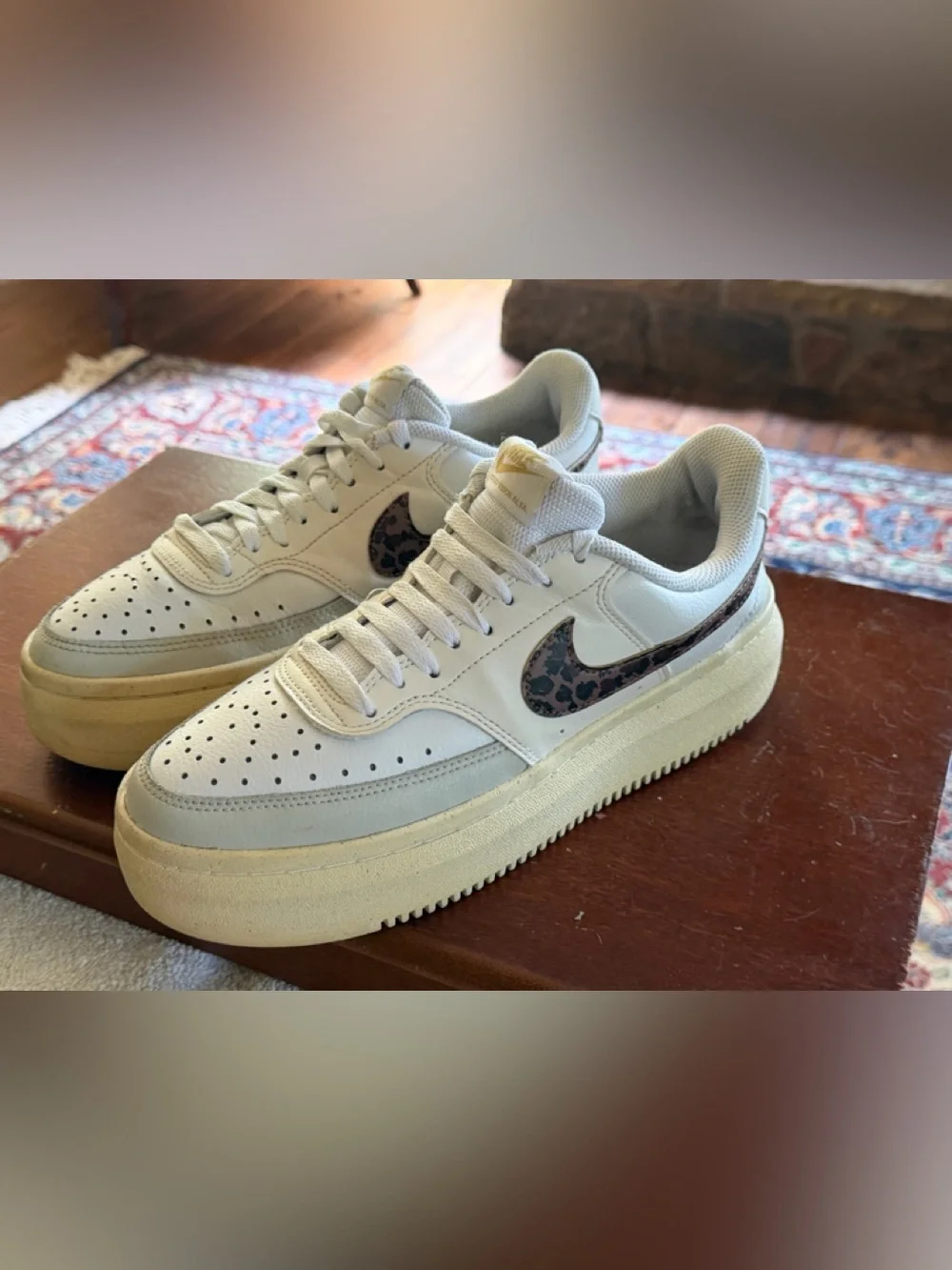 Nike Court Vision Alta Platform Leopard Print Women’s 9.5 Sneakers